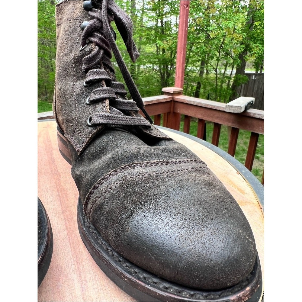 Thursday Captain Boots-Dark Olive Suede Women's size 8 - Picture 8 of 13